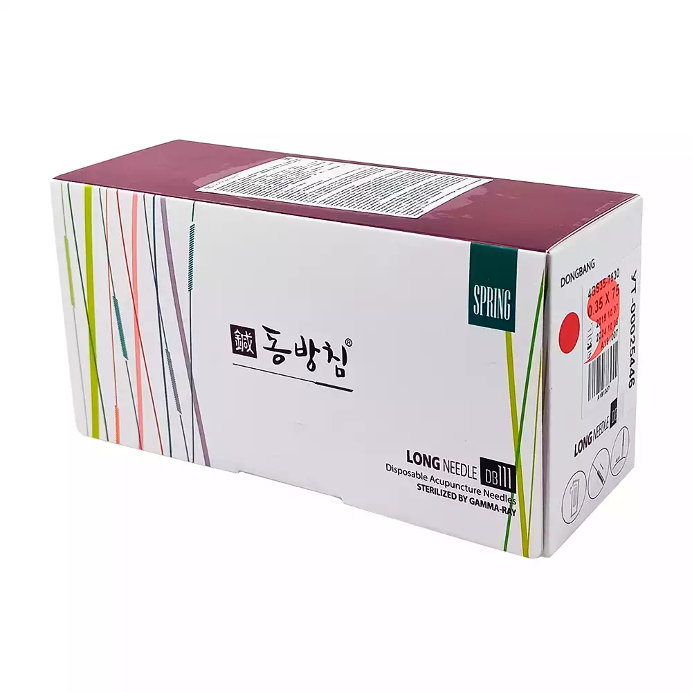 Игла акупунктурная стальная DB111, размер 0,30х75мм, с направителем и классической стальной пружинчатой рукояткой, 10шт - стерильный блистер