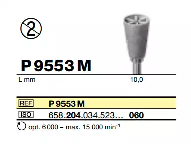 Полир P9553M белый, чаша, универсальный, L10мм, для углового наконечника