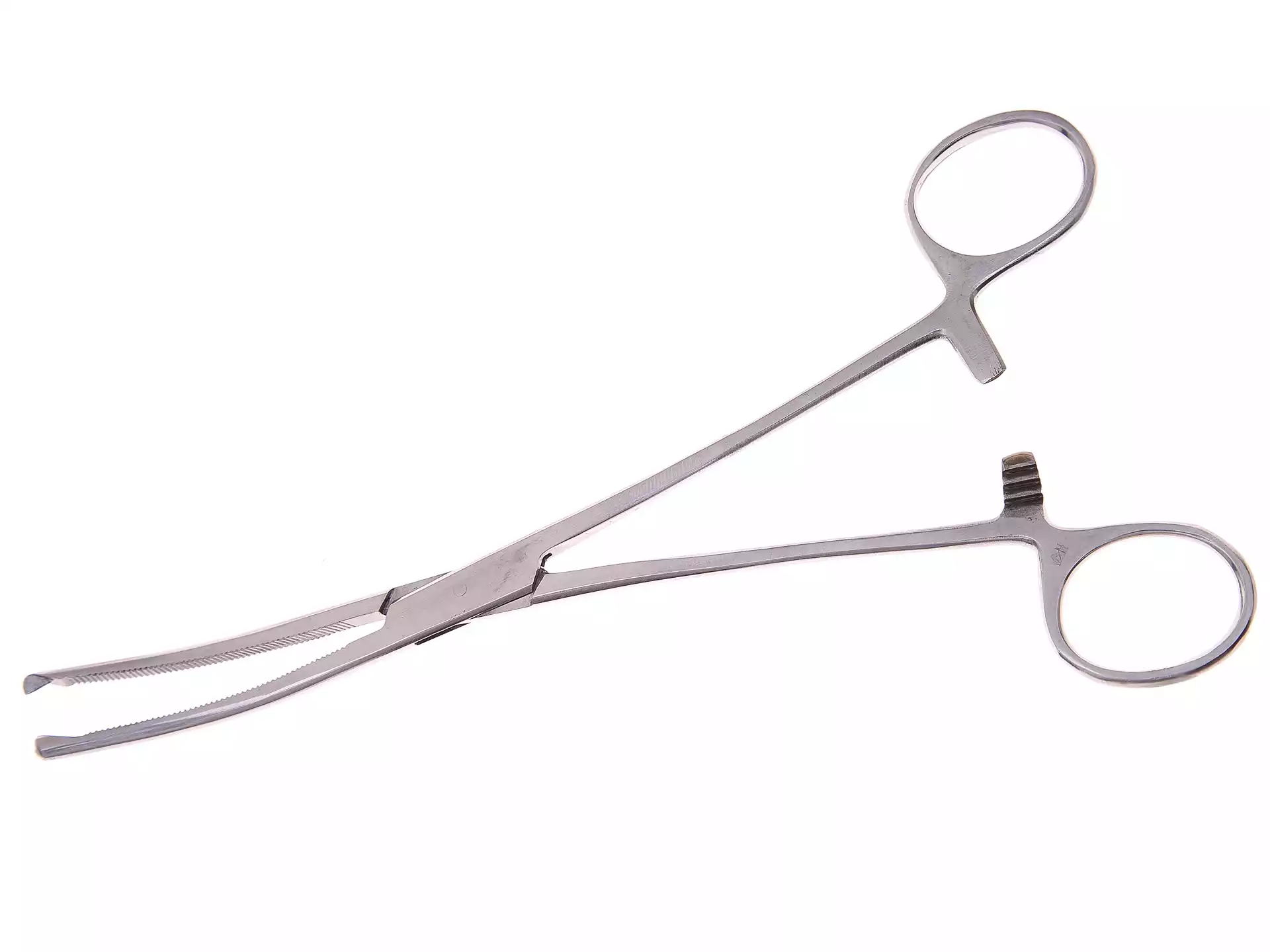 Зажим (З-38) Микулича, для прикрепления операционного белья к брюшине, с кремальерой, длина 195мм, длина рабочей части 65мм