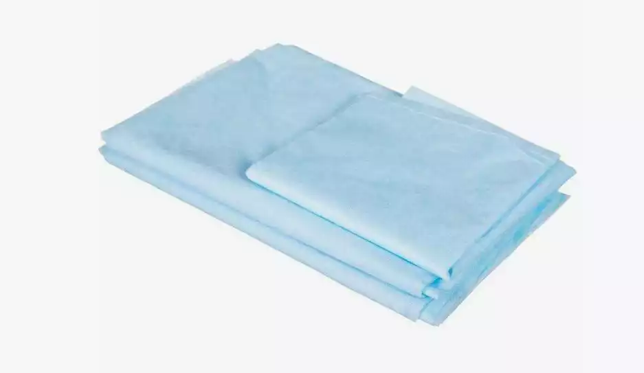 Комплект постельного белья одноразовый, материал Спанбонд 25г/м2, нестерильный, цвет голубой (3 предмета)